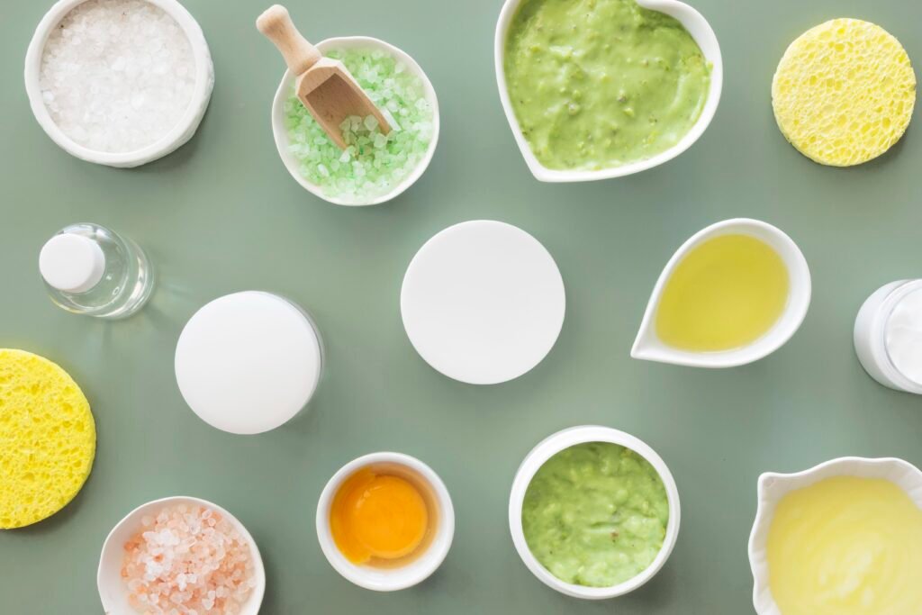 ingredients to make masks and serums